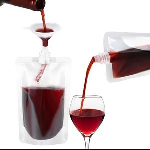 12 pcs 8 oz Reusable Plastic Drinking Pouch BPA Free Clear